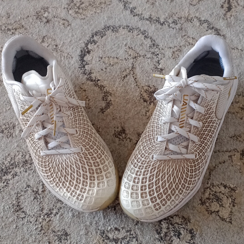 Under Armour Gold and White Athletic Shoes